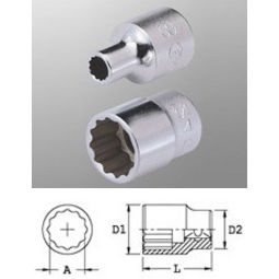 Genius Tools 433824 1/2"-os 12 lapú dugókulcs fej, 24 mm termék fő termékképe