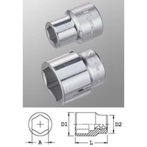 Genius Tools 625222 3/4"-os 6 lapú dugókulcs fej, 22 mm termék fő termékképe