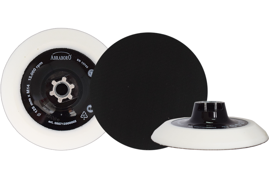 Abraboro 115 x M14 puha, szivacsos, tépőzáras gumitányér termék fő termékképe