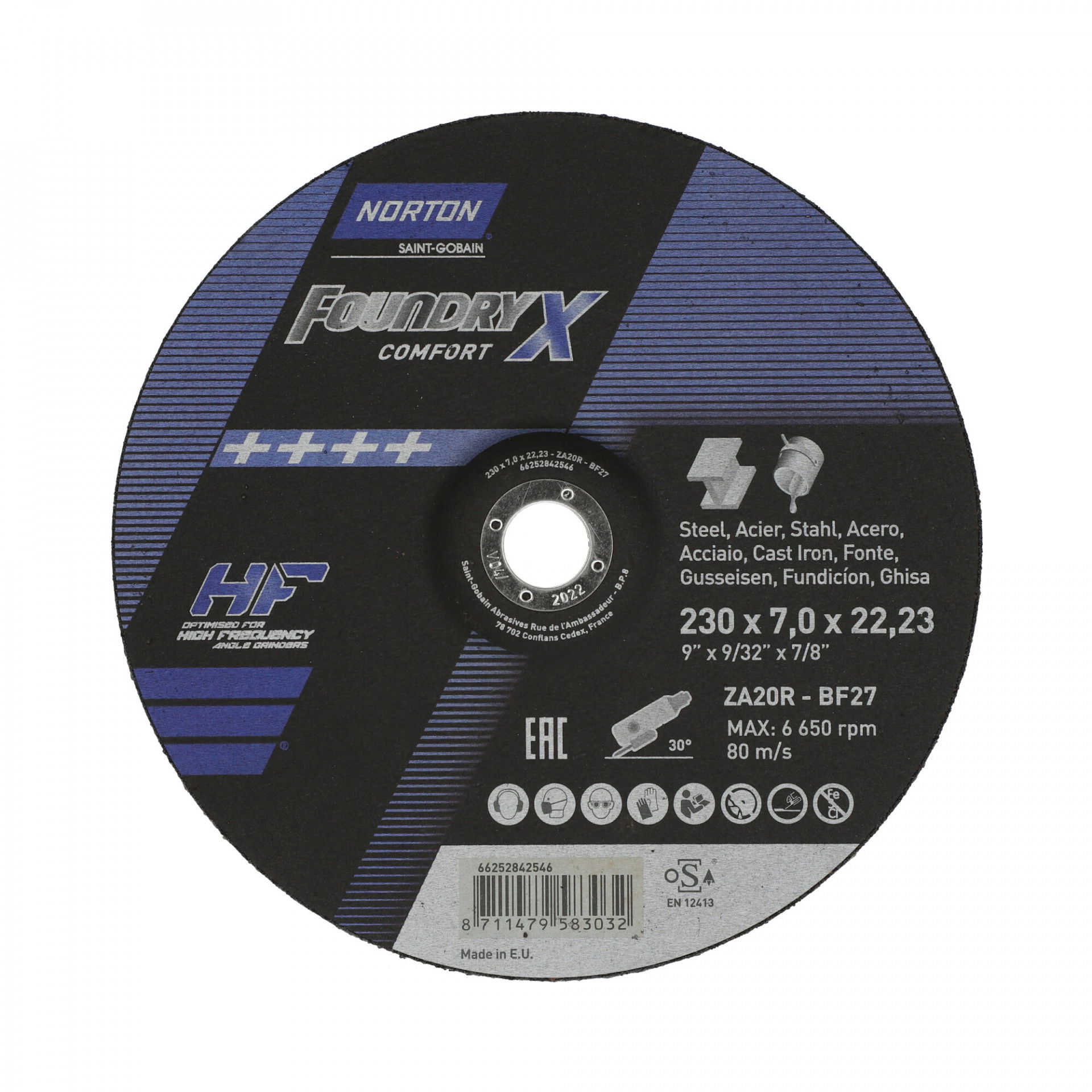 Norton Foundry-X Comfort tisztítókorong 230x7,0x22,23mm, 10 db/csomag termék fő termékképe