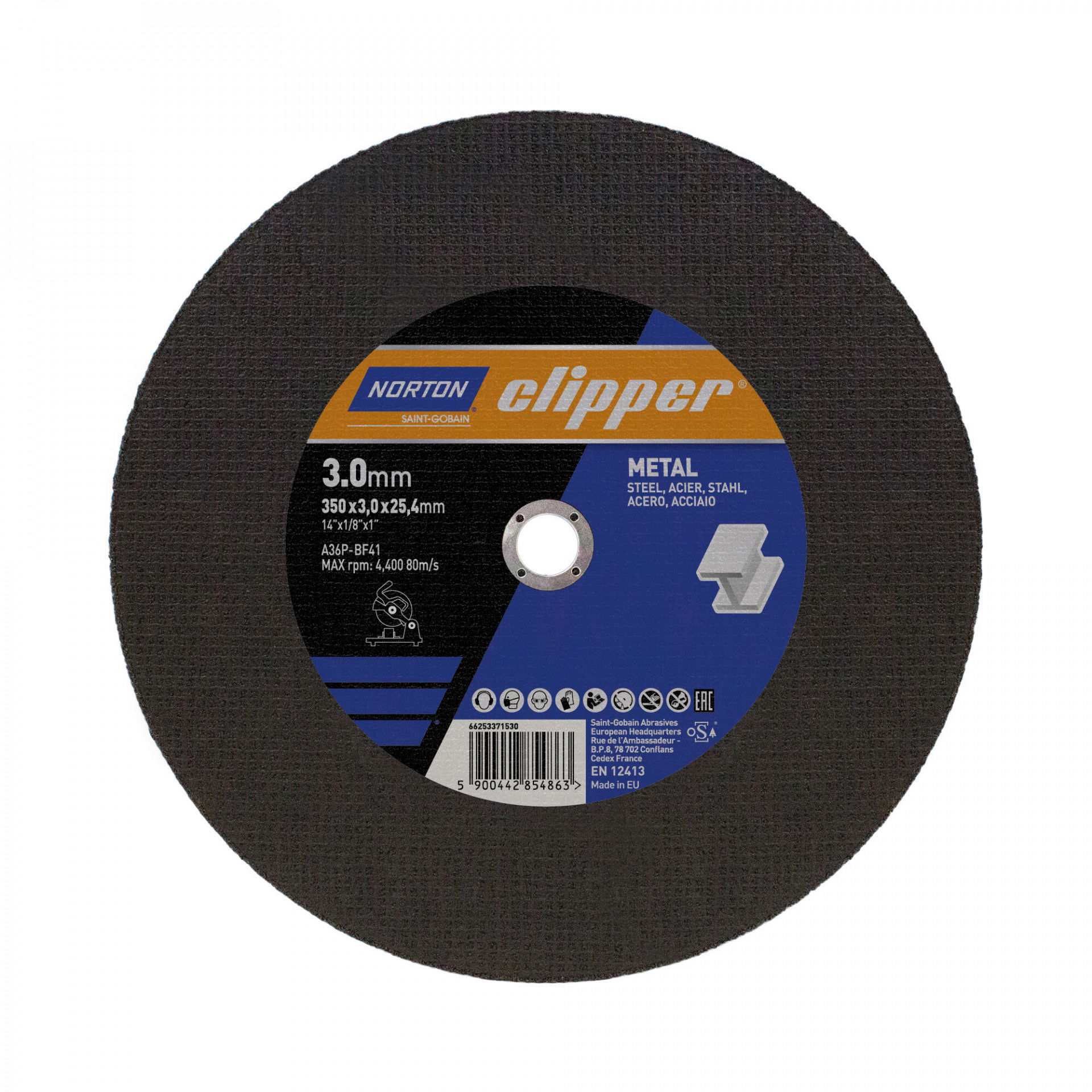 Norton Clipper fém vágókorong 350x3,0x25,4mm A30P, 10 db/csomag termék fő termékképe