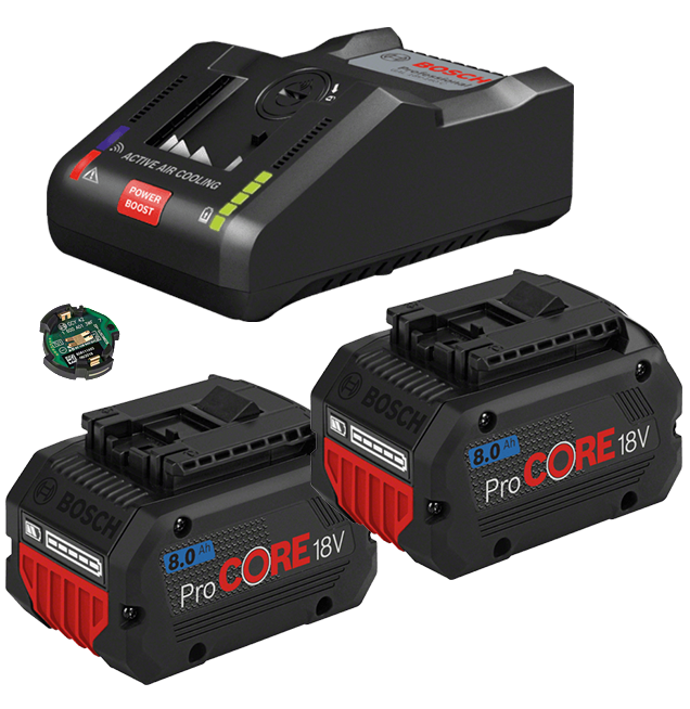 Bosch GAL 18V-160 C gyorstöltő Bluetooth Low Energy modullal + 2 db ProCORE Li-ion akkumulátor, 18 V, 8.0 Ah termék fő termékképe