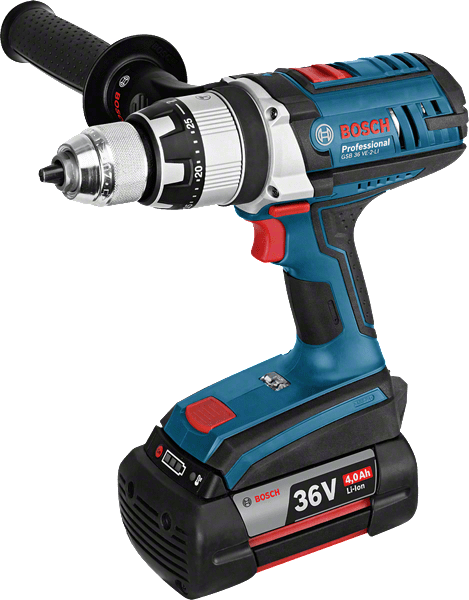 Bosch GSB 36 VE-2-LI akkus ütvefúró-csavarozó (2 x 4.0 Ah Li-ion akkuval) termék fő termékképe