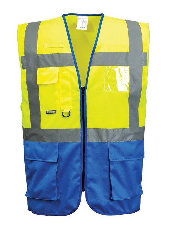 Portwest C476 - Warsaw vezetői mellény, sárga/királykék termék fő termékképe